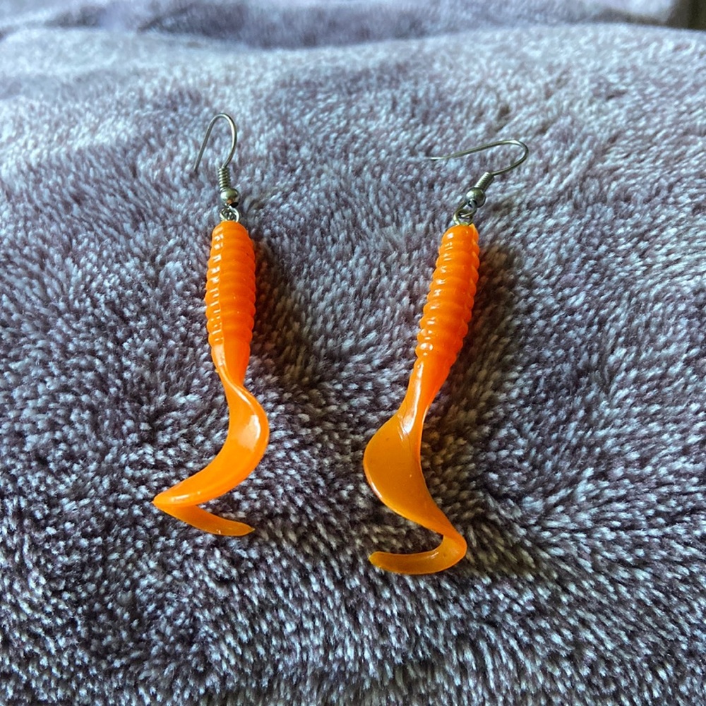 Fish bait earrings